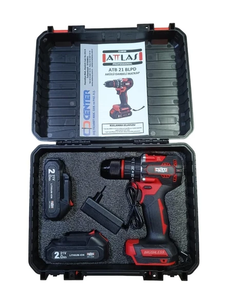 ATTLAS Atb 21 Blpd-202c 2x 2.0 Ah Çift Akülü Kömürsüz Darbeli Matkap - A0104075 - 3