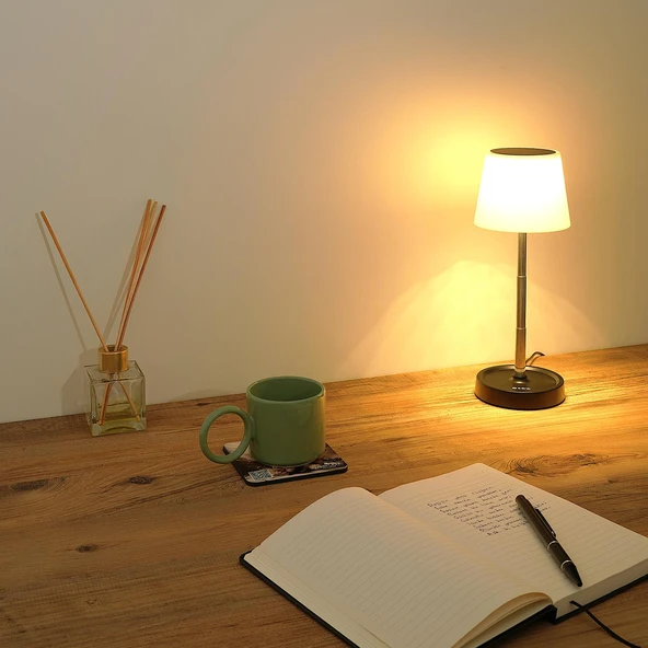 S-link SL-M9002 Usb Destekli Paslanmaz Çelik Beyaz Masa Üstü 12 SMD Ledli Okuma Lambası 40731 - 4