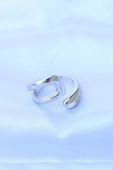 pilelistore Pirinç Gümüş Renk Ayarlanabilir Yüzük - TJ-BYK3175 - 2