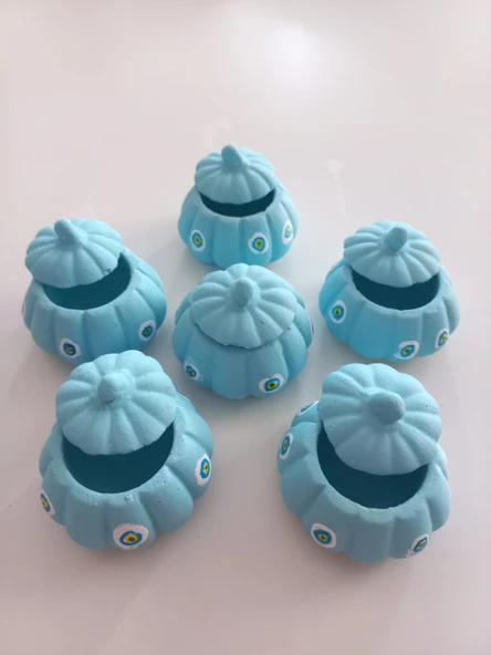 Mini Balkabağı 6'lı Nazar Boncuklu Dekoratif Obje - 2