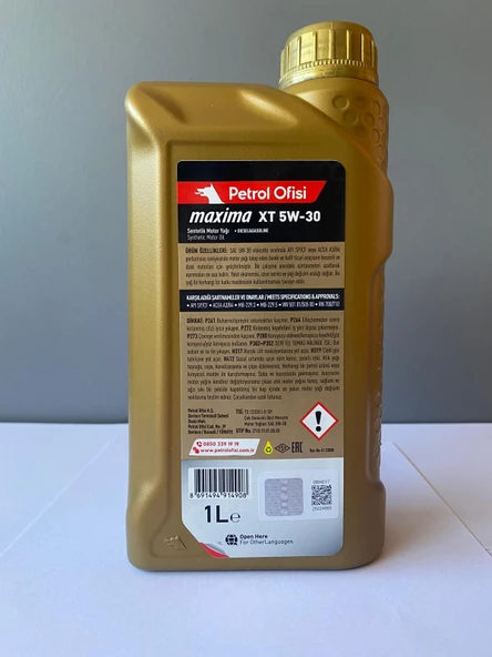 Petrol Ofisi Maxima XT 5W-30 1 Litre Sentetik Motor Yağı (09/2025 Üretim) - 3