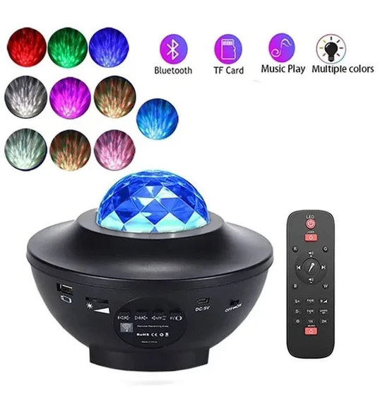 Monalisa Home  Bluetooth Hoparlörlü Galaksi Işık Projektörü Yatak Odası için Gece Lambası