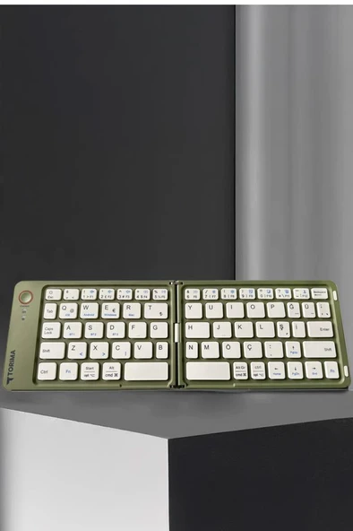 Torima TK-08 Yeşil Kablosuz Katlanabilir Şarjlı Taşınabilir Mini Bluetooth Klavye - Resim 2
