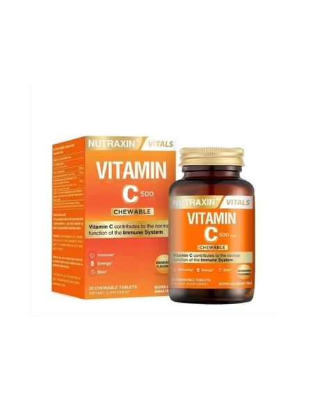 Nutraxin Vitamin C 500 mg 30 Çiğneme Tablet ürün görseli