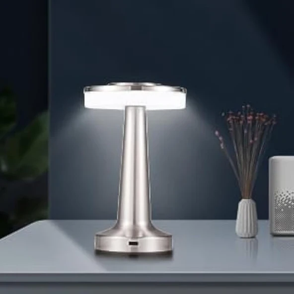 Monalisa Home Masa Üstü Şarjlı Abajur Lamba, Masaüstü, Led Sistemli