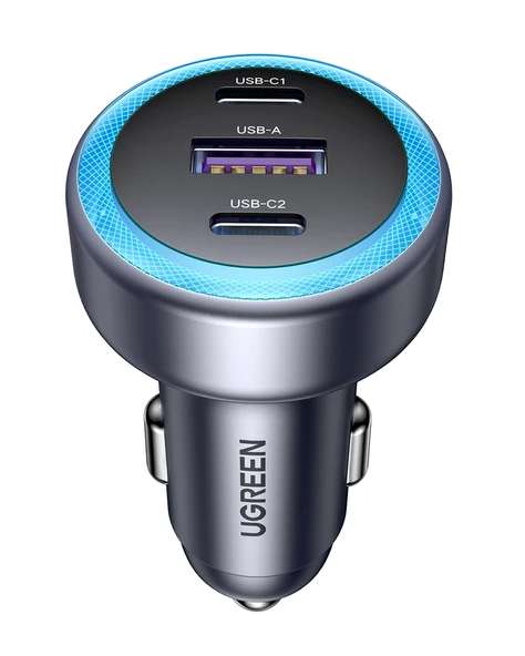 UGREEN 30W 3 Portlu Araç İçi Şarj Cihazı Çakmaklık Adaptörü, 45843 - Resim 2