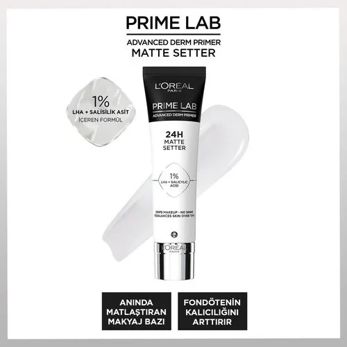 Loreal Paris Prime Lab 24H Matte Setter Matlaştırıcı Salisilik Asit İçeren Primer Makyaj Bazı 30 ml - 2