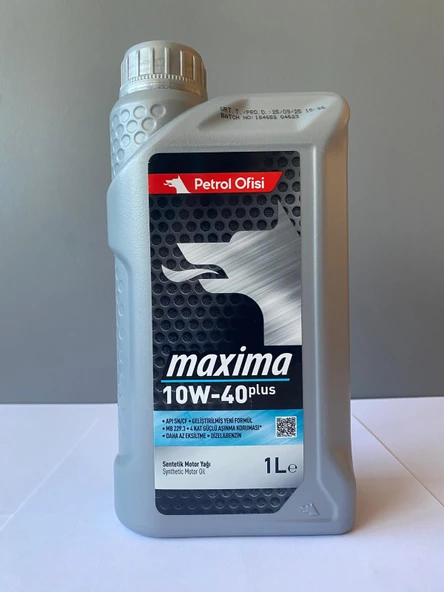 Petrol Ofisi Maxima 10W-40 1 Litre Yağ Yakma Önleyici Sentetik Motor Yağı (09/2025 Üretim)