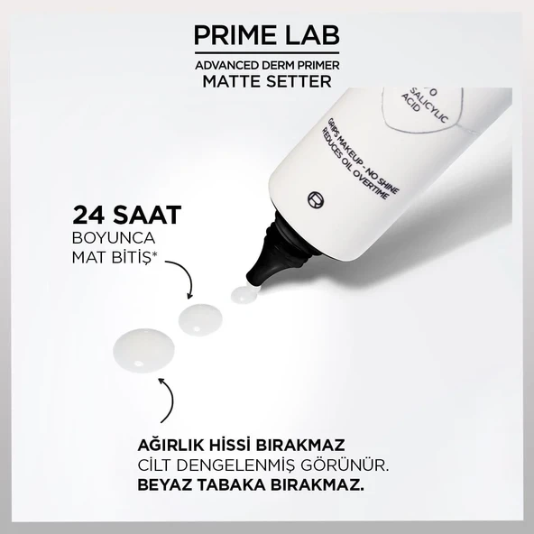 Loreal Paris Prime Lab 24H Matte Setter Matlaştırıcı Salisilik Asit İçeren Primer Makyaj Bazı 30 ml - 5