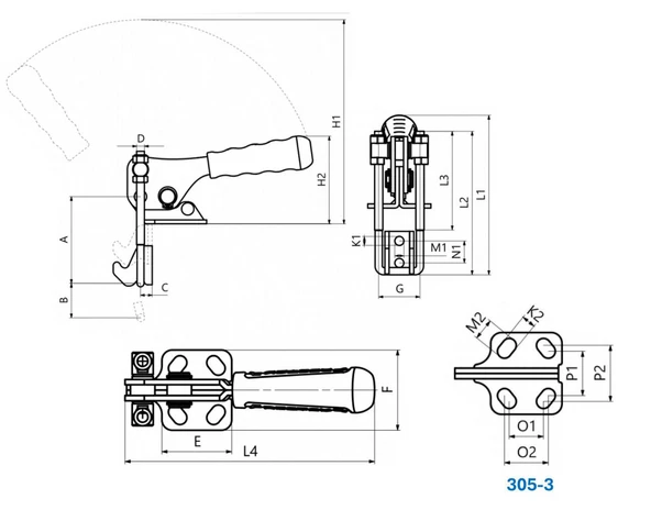305-3 U Kancalı Dikey Tabanlı Bağlantı Elemanı 23780 - 2