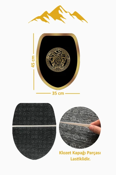 Modern Desenli 3'lü Banyo Paspas Takımı – Yıkanabilir Kaymaz Tabanlı Klozet Takımı KLZ0043 RENKLİ 60 X 90 - 4