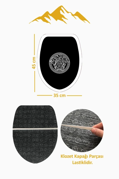 Modern Desenli 3'lü Banyo Paspas Takımı – Yıkanabilir Kaymaz Tabanlı Klozet Takımı KLZ0044 RENKLİ 60 X 90 - 4