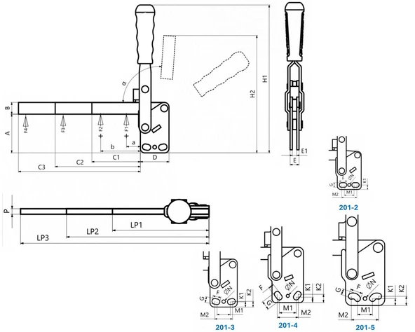 201-3-P3 Yatay Tabanlı Lamalı Dikey Bağlantı Elemanı 23742 - 2