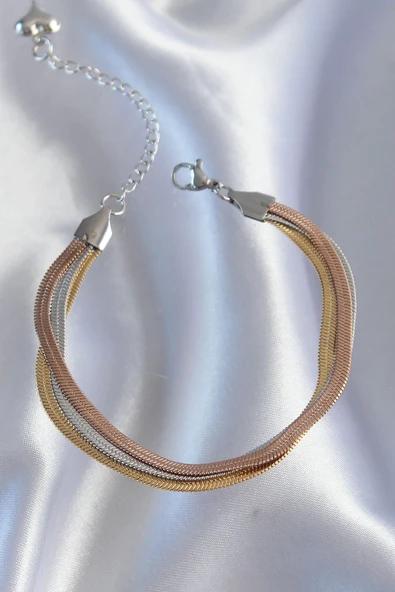 pilelistore 316L Çelik Renkli İtalyan Zincir Model Çoklu Bileklik - TJ-BB6186 - 2