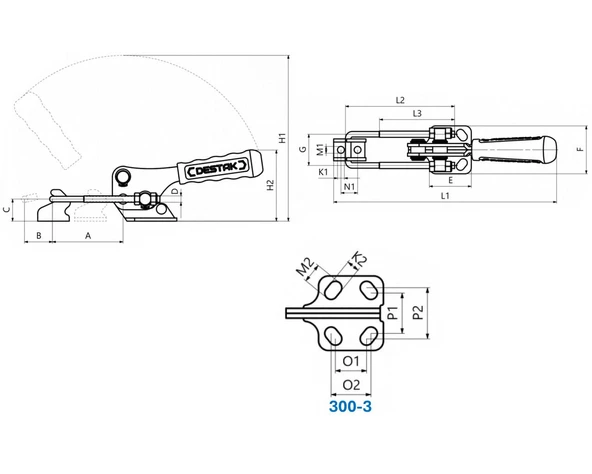 300-3 U Kancalı Yatay Tabanlı Bağlantı Elemanı 23760 - 2