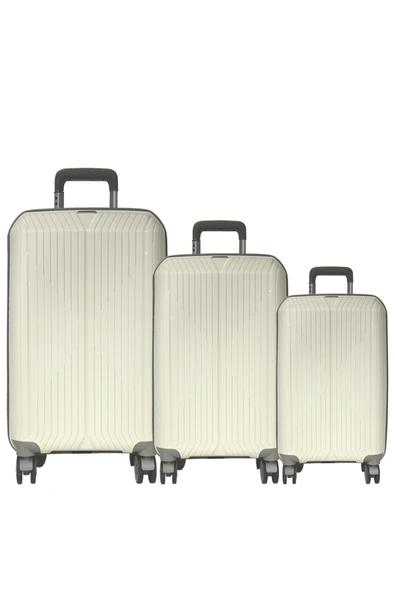 GRND 10728 PP SIRIUS- Büyük + Orta + Kabin Boy Valiz / Bavul Seti - Kemik/Şampanya