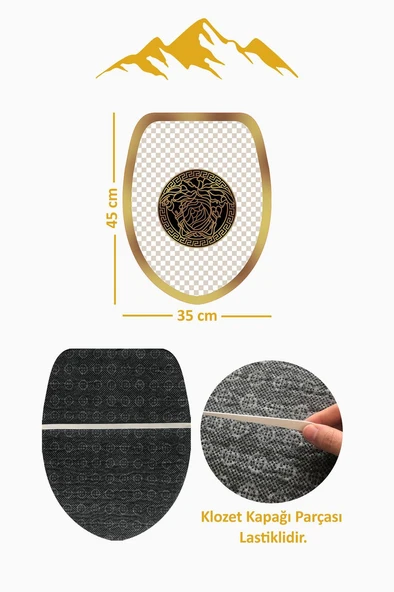 Modern Desenli Dijital Baskı 3’lü Banyo Paspas Takımı Yıkanabilir Kaymaz Tabanlı Klozet Takımı KLZ0048 RENKLİ 60 X 90 - Resim 4