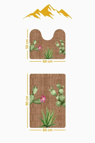 Modern Desenli Dijital Baskı 3’lü Banyo Paspas Takımı Yıkanabilir Kaymaz Tabanlı Klozet Takımı KLZ0020 RENKLİ 60 X 90 - Resim 3