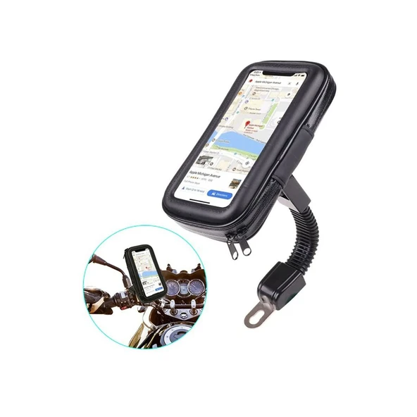 Bisiklet Motosiklet Scooter Atv Telefon Tutucu Fermuarlı Ayna - Resim 2