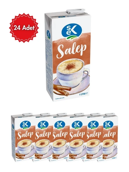 Sek Salep 1 Litre x 24 Adet Gerçek Sütle Hazırlanmış Yoğun Kıvamlı İçecek