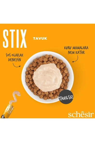 Schesir Stix Tavuklu Krem Ödül Maması 6x15g Kedi Konservesi   Skt: 06/2026 - Resim 4