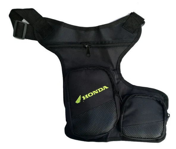 Neon Sarı 2 Cepli Reflektörlü Motosiklet Bacak Çantası ürün görseli 1