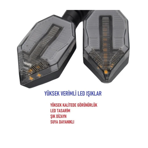 Üniversal Led Sinyal Lambası Takım ( Sağ-Sol Göstergeli ) 2 Modlu - 6