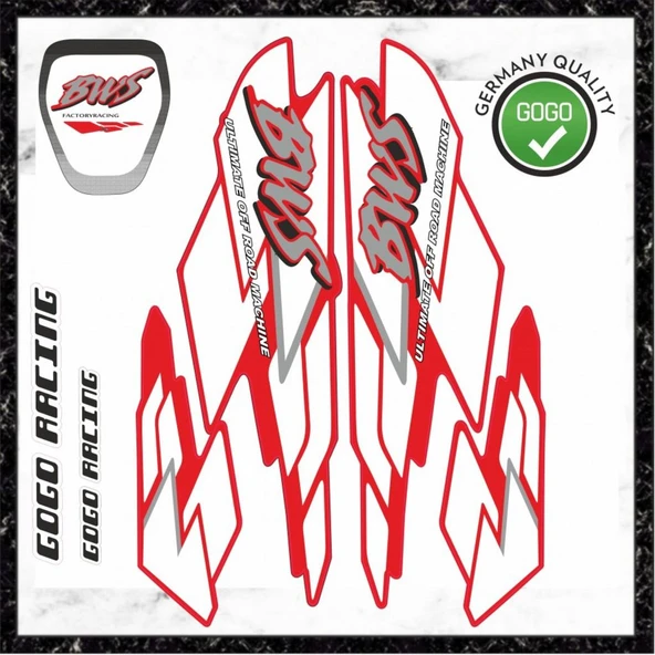 Yamaha BWS Sticker Seti Komple Yazı GOGO Kırmızı ürün görseli 1