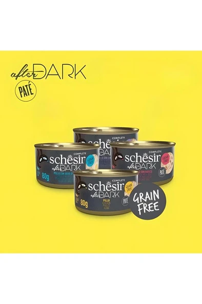 Schesir After Dark Tavuk & BıldırcınYumurtası & Sığı r& Ördek Et Suyunda PateYetişkin Kedi Konservesi Çeşit Paketi 12x80g Skt: 02/2027 - Resim 3