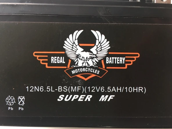 Akü 12N6,5L-BS(MF) 12V 6,5 Ah Motosiklet ürün görseli 1