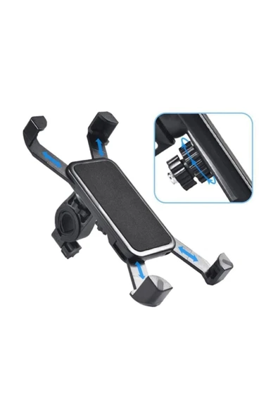 Bisiklet Motosiklet Atv Scooter Gidon Bağlantılı Ayarlı Pratik Telefon Tutucu - Resim 3