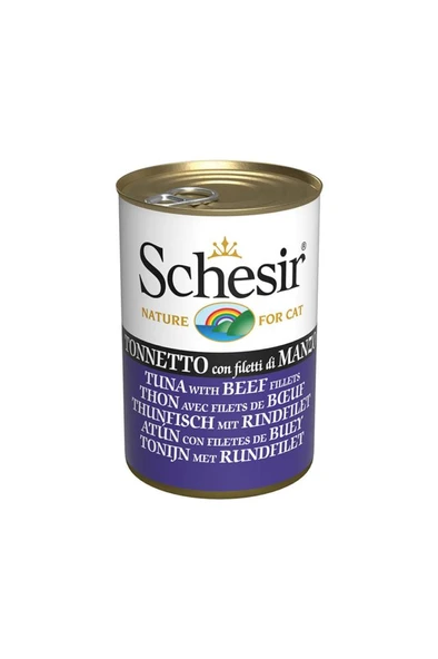 Schesir Tam ve Dengeli Ton Balığı ile Dana Etli Jöle İçinde Kedi Konservesi 140g  Skt: 01/2028 ürün görseli