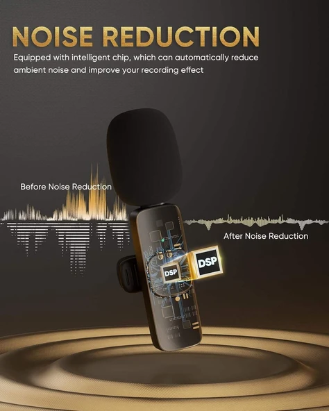2.4GHz Mini Kablosuz Yaka Mikrofonu | Type-C, iOS ve Android Uyumlu Klipsli Mikrofon - 5