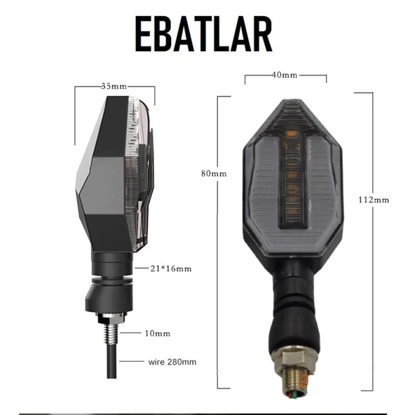 Üniversal Led Sinyal Lambası Takım ( Sağ-Sol Göstergeli ) 2 Modlu - 9