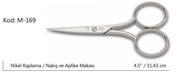 pilelistore Rose Europe Az Kalın Nakış Makası Süper Kalite No:4,5 11,43 CM