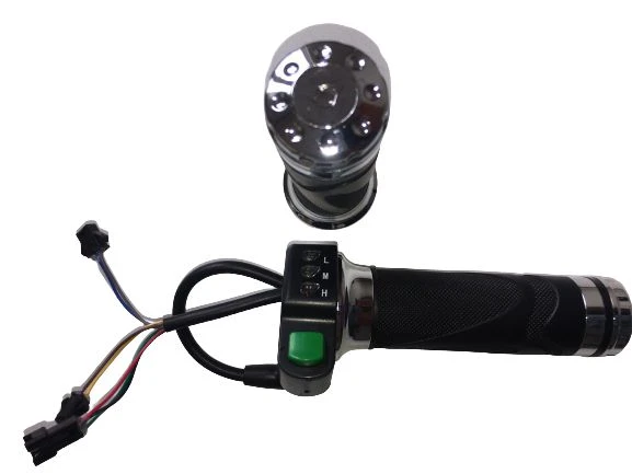 E-Bike Vitesli Gaz Kolu 211 Yeşil Düğme 3 Işık - Resim 3