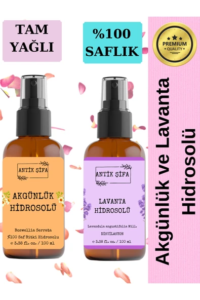 Antik Şifa Akgünlük Suyu ve Lavanta Suyu (100ml+100ml) - Doğal Ak günlük, Sığla ve Lavanta Hidrosolü ürün görseli