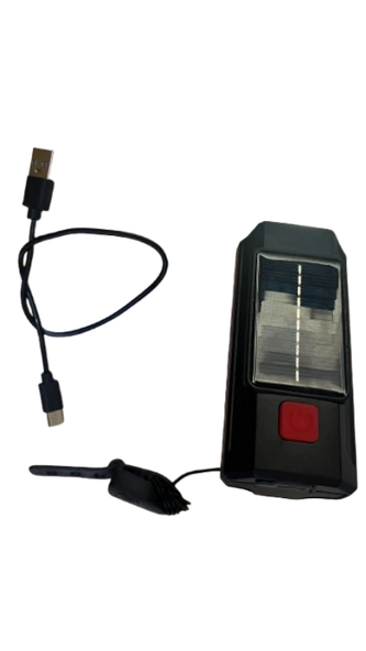 Carub Güneş Enerjili Kornalı Bisiklet Feneri ? LED Işıldak - Resim 2