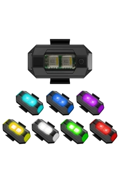 7 Renk Mini Led Şarjlı 4,5w Dron Scooter Bisiklet Motosiklet Araba Çakarlı Led Uyarı Işığı ürün görseli 1