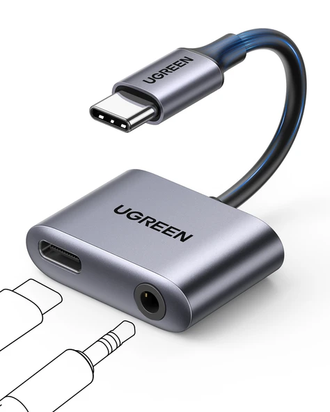 UGREEN USB-C 3.5mm Kulaklık Jakı Ses Adaptörü ve Şarj Cihazı DAC Tip C - Aux Kulaklık Ayırıcı, 60164 - 2
