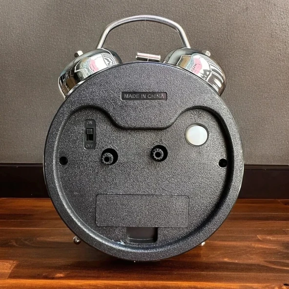 pilelistore Gümüş Metal Alarmlı Masa Saati - 2