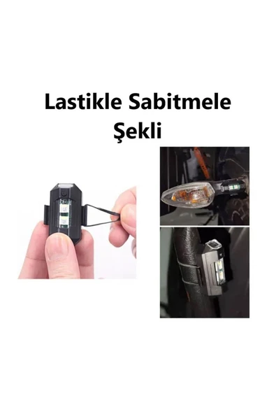 7 Renk Mini Led Şarjlı 4,5w Dron Scooter Bisiklet Motosiklet Araba Çakarlı Led Uyarı Işığı - Resim 4