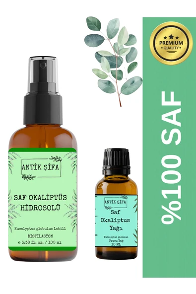 Antik Şifa %100 Saf Okaliptus Uçucu Yağı ve Okaliptus Suyu  10 ml + 100ml ürün görseli