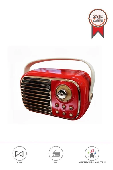 Torima BTS-1956 Kırmızı Bluetooth 10W Bass Ses RGB Işık Efektli TWS USB TF Kart Mikrofonlu Hoparlör ürün görseli