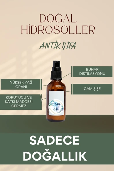 Antik Şifa Gül Suyu Ve Biberiye Suyu Seti -seyreltilmemiş, Doğal Hidrosolü Seti (2X100ML) - Resim 5