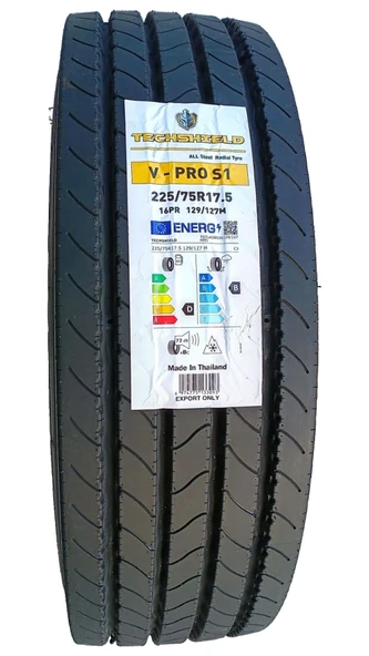 225/75 R17.5 129M 16PR VPRO S1 DÜZ M+S TECHSHIELD, 2025 TAYLAND ÜRETİM ürün görseli