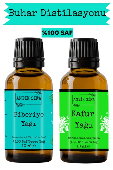 Antik Şifa Biberiye Yağı Ve Kafur Uçucu Yağı (10ML 10 ML)- %100 Seyreltilmemiş, Doğal ürün görseli