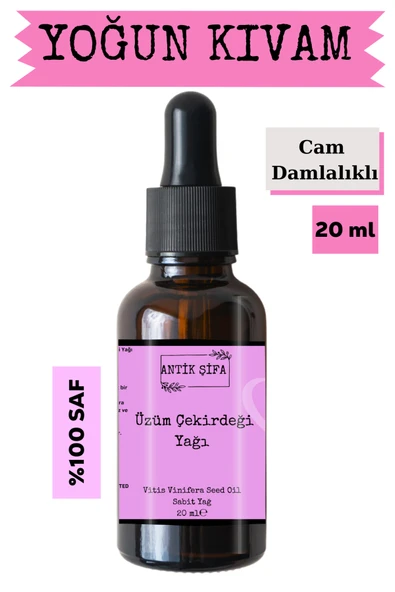 Antik Şifa Üzüm Çekirdeği Yağı (20 ML)-%100 Seyreltilmemiş, Doğal Taşıyıcı Sabit Yağ ürün görseli