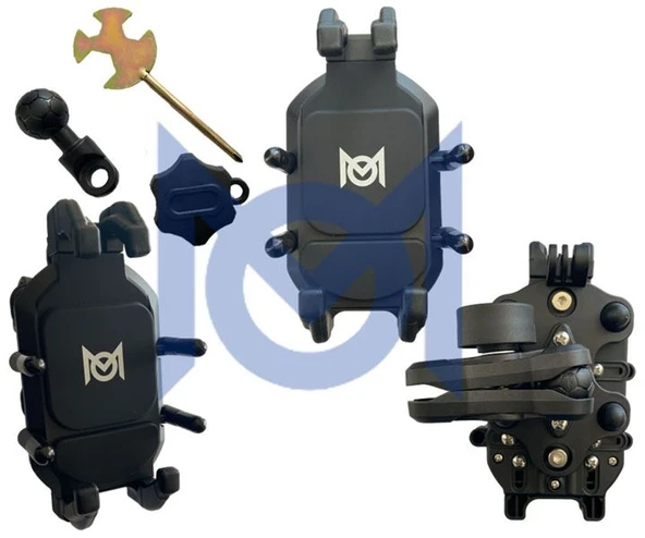 Motosiklet Scooter Ayna Bağlantılı Telefon Tutucu (Titreşim Modüllü) ürün görseli 1