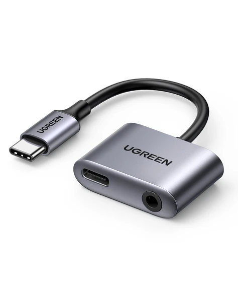 UGREEN USB-C 3.5mm Kulaklık Jakı Ses Adaptörü ve Şarj Cihazı DAC Tip C - Aux Kulaklık Ayırıcı, 60164